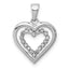 Sterling Silver Rhodium-Plated Diamond Heart Pendant