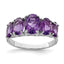 Cluster Oval Amethyst Ring in Sterling Silver, Size 6–8 - Sophia Jewelers