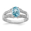 Swiss Blue Topaz & Diamond Ring in Sterling Silver (0.03 ct. tw.), Size 7 - Sophia Jewelers
