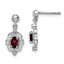 Sterling Silver Rhodium Pear Garnet and Diamond Post Earrings