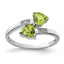 Peridot & Diamond Heart Ring in Sterling Silver (0.01 ct. tw.), Size 6–8 - Sophia Jewelers