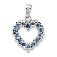 Sterling Silver Rhodium-plated Sapphire Pendant