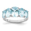 Sterling Silver Rhodium Aqua Ring