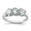 Sterling Silver Rhodium Aqua & Diamond Ring