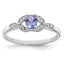 Sterling Silver Rhodium Tanzanite & Diamond Ring