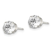 Sophia Jewelers Sterling Silver 6mm CZ Stud Earrings with Polished Anti-Tarnish Finish
