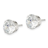 Sophia Jewelers 925 Sterling Silver 9mm CZ Stud Earrings with Polished Anti-Tarnish Finish