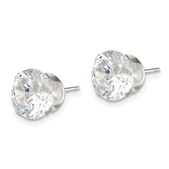 Sophia Jewelers 925 Sterling Silver 9mm CZ Stud Earrings with Polished Anti-Tarnish Finish