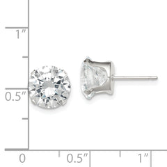 Sophia Jewelers 925 Sterling Silver 9mm CZ Stud Earrings with Polished Anti-Tarnish Finish