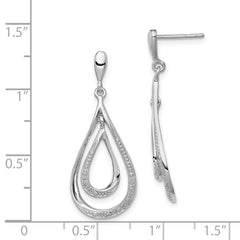 Sophia Jewelers Sterling Silver Diamond Dangle Earrings with Rhodium Finish
