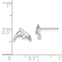 Sterling Silver 925 Dolphin Earrings for Girls with Polished Anti-Tarnish Finish