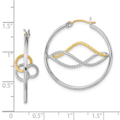 Sophia Jewelers 14k Gold-Plated Sterling Silver Twisted Hoop Earrings Elegant Polished Finish