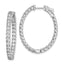 54-Stone Oval Cubic Zirconia Out Hoop Earrings in Sterling Silver, 35mm Hinged - Sophia Jewelers