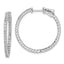 74-Stone Round Cubic Zirconia Out Hoop Earrings in Sterling Silver, 30mm Hinged - Sophia Jewelers