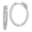 54-Stone Oval Cubic Zirconia Out Hoop Earrings in Sterling Silver, 29mm Hinged - Sophia Jewelers