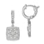 64-Stone Square Cubic Zirconia Hoop Dangle Earrings in Sterling Silver, 27mm - Sophia Jewelers