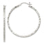 Sterling Silver Satin Diamond-cut 2x40mm Hoop Earrings