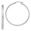Sterling Silver Rhodium-plated 3mm Satin Diamond-cut Hoop Earrings