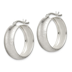 **Sterling Silver 925 Hoop Earrings with Laser-Cut Design & Anti-Tarnish Finish**
