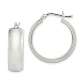 Sterling Silver Polished & Laser-cut 8.5x25mm Round Hoop Earrings