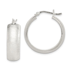 Sterling Silver Polished & Laser-cut 8.5x25mm Round Hoop Earrings