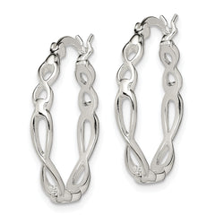 Sterling Silver Infinity Hoop Earrings with Polished Anti-Tarnish Finish