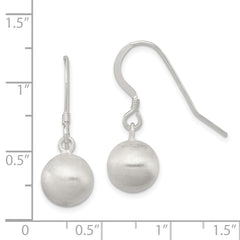 Sterling Silver 925 Polished Laser-Cut Ball Drop Earrings with Anti-Tarnish Finish
