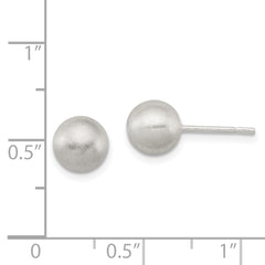 Sterling Silver 925 Ball Earrings with Polished Laser-Cut Brushed Finish