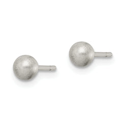 Sterling Silver 4mm Brushed Laser-Cut Post Earrings with Anti-Tarnish Finish