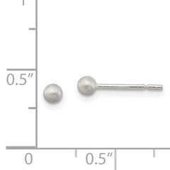 Sterling Silver 3mm Laser-Cut Ball Earrings with Anti-Tarnish Finish