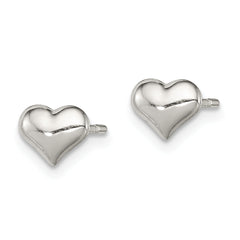 Sophia Jewelers 925 Sterling Silver Polished Heart Earrings with Anti-Tarnish Finish