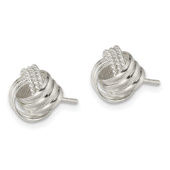 925 Sterling Silver Knot Earrings with Polished & Textured Finish Anti-Tarnish