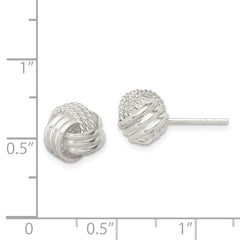 925 Sterling Silver Knot Earrings with Polished & Textured Finish Anti-Tarnish