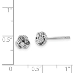 925 Sterling Silver Triple Knot Rope Earrings, Rhodium-Plated Polished Finish