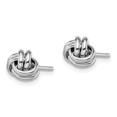 Sophia Jewelers Sterling Silver Rhodium-Plated Love Knot Earrings Polished Finish