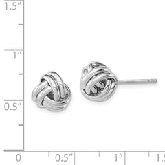 Sterling Silver Rhodium-Plated Love Knot Earrings, Handcrafted Polished Finish
