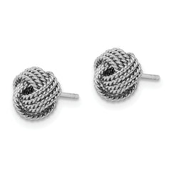 Sophia Jewelers Sterling Silver 925 Love Knot Earrings with Polished Rhodium Finish