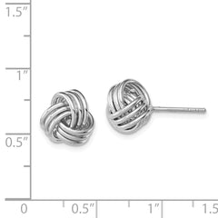 Sterling Silver 925 Love Knot Earrings with Rhodium-Plated Polished Finish