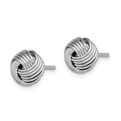 Sterling Silver Rhodium-Plated Polished Love Knot Earrings for Women