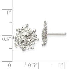 Sterling Silver 925 Sun Mini Earrings with Polished Finish and Anti-Tarnish