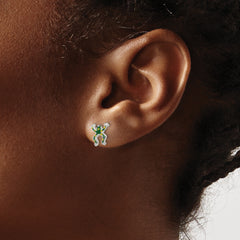 Sterling Silver 925 Enamel Frog Earrings with Polished Finish and Anti-Tarnish Coating