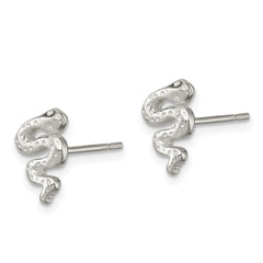 Sterling Silver 925 Snake Post Earrings with Polished Anti-Tarnish Finish