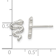 Sterling Silver 925 Snake Post Earrings with Polished Anti-Tarnish Finish
