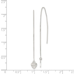 Sophia Jewelers Sterling Silver Diamond-Cut Dangle Heart Earrings with Polished Finish