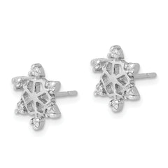 Sophia Jewelers 925 Sterling Silver Snowflake CZ Earrings with Polished Finish