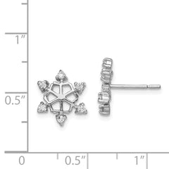 Sophia Jewelers 925 Sterling Silver Snowflake CZ Earrings with Polished Finish