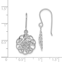 Sophia Jewelers 925 Sterling Silver Celtic Shepherd Hook Earrings with Polished Finish