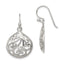 Sterling Silver Polished Filigree Swirl Wide Teardrop Dangle Earrings