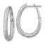 Cubic Zirconia In/Out Hoop Stud Earrings in Sterling Silver, 24mm Hinged - Sophia Jewelers