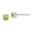 Sterling Silver Polished 4mm Round Light Green CZ Stud Earrings